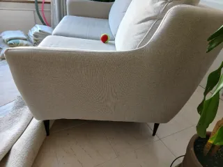 Sofá 2 plazas beige tela