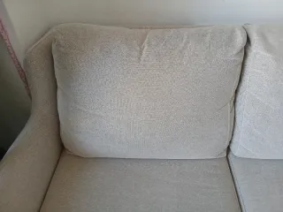 Sofá 2 plazas beige tela