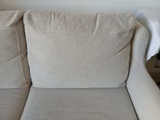 Sofá 2 plazas beige tela