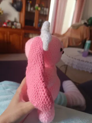 Conejito Crochet Rosa con lacitos