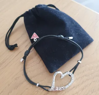 Pulsera Guess Corazón Ajustable Negra