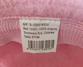 Gorro rosa de lana 57 cm