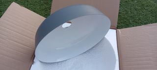 Lampada a Sospensione Rotonda in Metallo e Legno