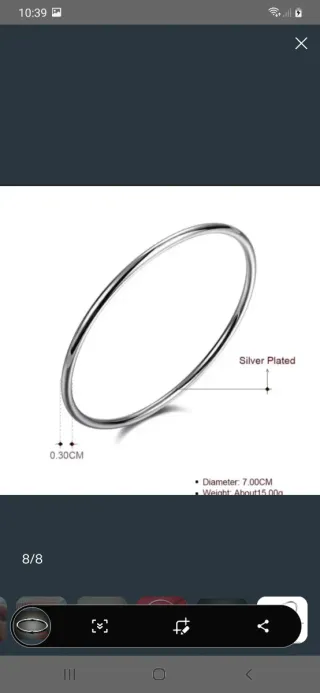 Pulsera aro plata 925 nueva