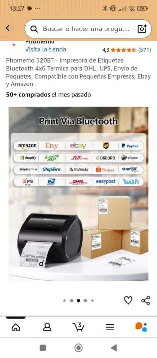 Phomemo 520BT Impresora Etiquetas Bluetooth 4x6