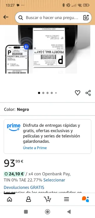 Phomemo 520BT Impresora Etiquetas Bluetooth 4x6