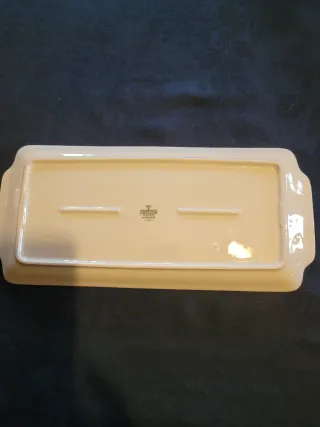Vassoio vintage porcellana bianco e giallo