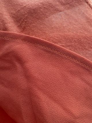 Blusa fina naranja efecto doble