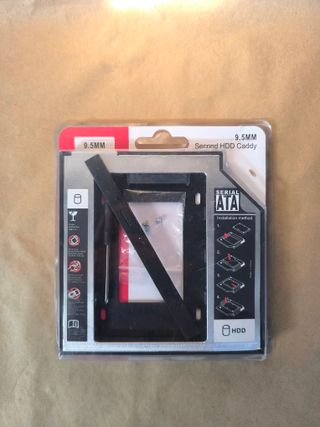 Caddy HDD 9.5mm para segundo disco duro (2.5”)