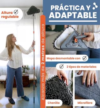 Mopa para Limpiar Azulejos y Paredes con Mango Lar