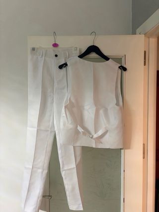 Traje de mujer blanco,de tres piezas