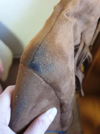 Botas de cuña marrones con flecos