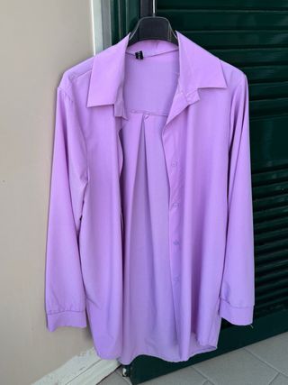 Camicia larga viola taglia unica