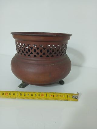 Braciere Cachepot Rame Antico h 18 cm