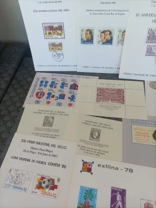 Lote 15 Hojas Recuerdo Filatelia