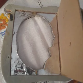 Cornice portafoto argento con fiori