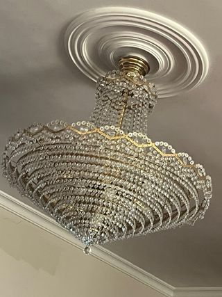 Lámpara de cristal de Bohemia dorada