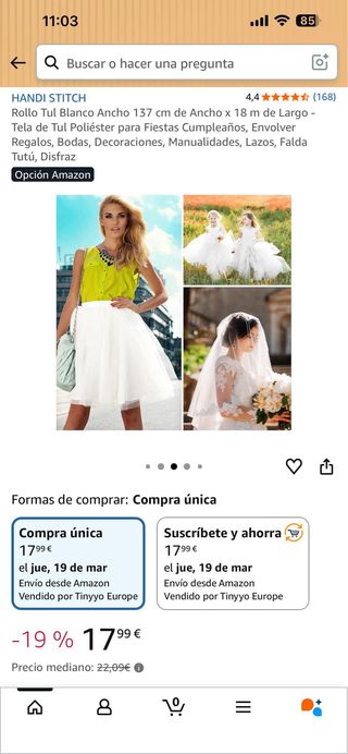 Rollo Tul Blanco 137cm x 18m