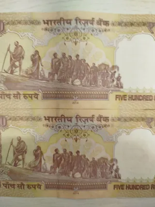 2 Billetes 500 India Serie Corelativa