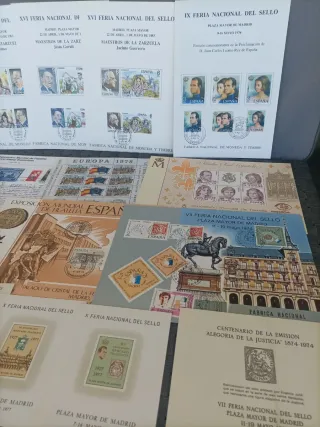 Lote 17 Hojas Recuerdo España Sellos