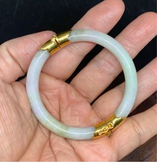 Pulsera Jade Natural Cierre Oro21,6k
