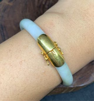 Pulsera Jade Natural Cierre Oro21,6k