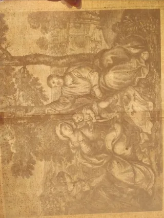 Grabado, Descanso en la huida a Egipto.