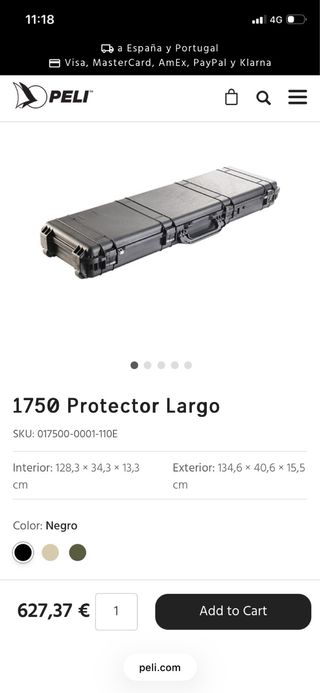 Maleta Peli para Rifle - Sin Uso