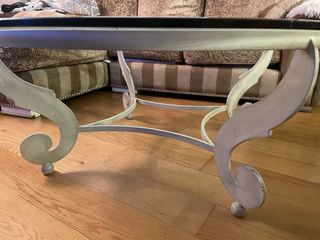 Mesa baja redonda cristal 120 cm - Patas forjado