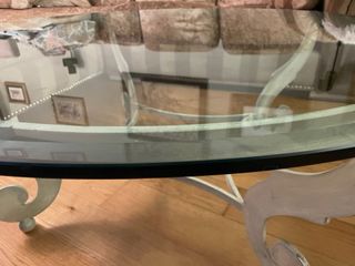 Mesa baja redonda cristal 120 cm - Patas forjado