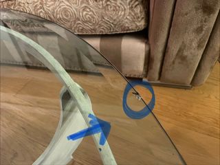 Mesa baja redonda cristal 120 cm - Patas forjado