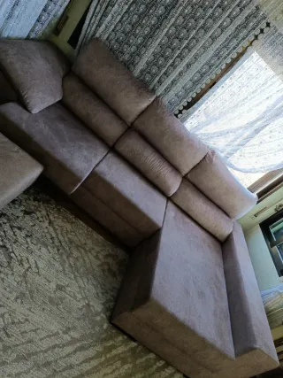 Sofá modular con chaise longue y arcón