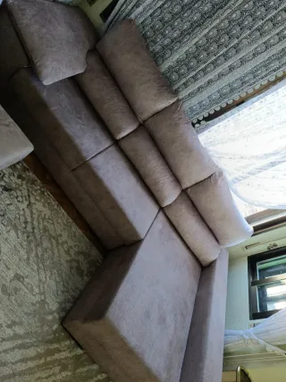 Sofá modular con chaise longue y arcón