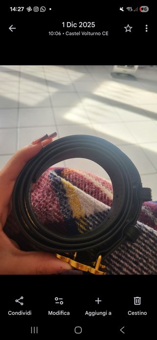 Cintura Cel con logo Oro Nero