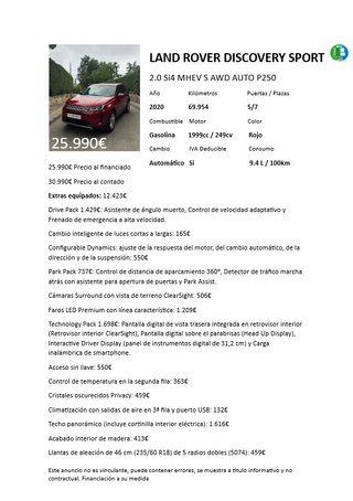 ☀️ Land Rover Discovery Sport MHEV Auto S 2020 249