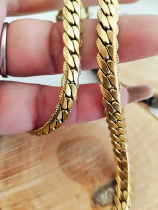 Cadena diseño serpiente chapado oro