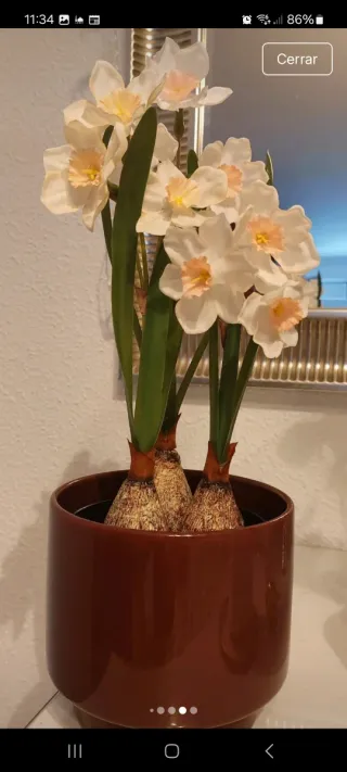 Maceta Marrón Ikea con Planta Artificial