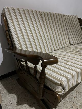 Regalo Sofá de 3 plazas madera y tela