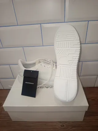 Emporio Armani Zapatillas Piel Blancas