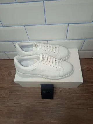 Emporio Armani Zapatillas Piel Blancas