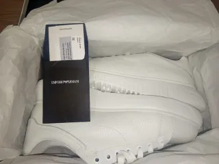 Emporio Armani Zapatillas Piel Blancas