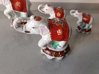 4 Figuras de elefantes decorativos