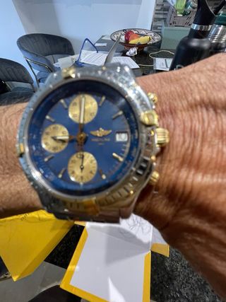 Reloj Breitling Cronógrafo Azul y Dorado