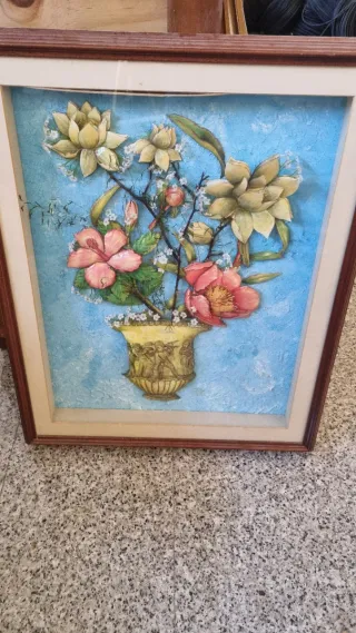 Cuadro de flores en jarrón