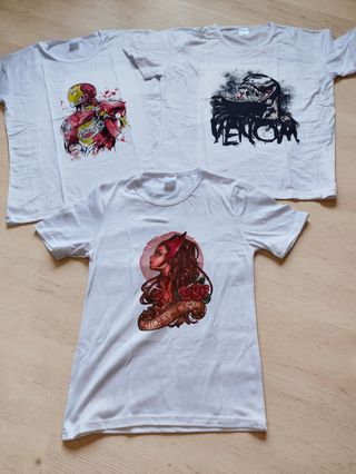Pack 3 Camisetas Marvel: Ironman, Venom, Bruja