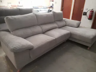 Sofá Chaiselongue Gris Microfibra