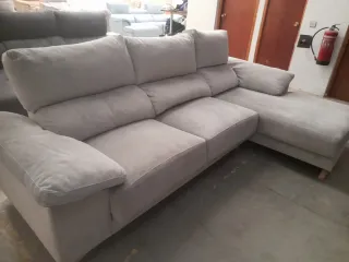 Sofá Chaiselongue Gris Microfibra