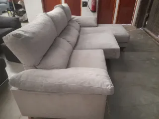 Sofá Chaiselongue Gris Microfibra
