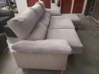 Sofá Chaiselongue Gris Microfibra