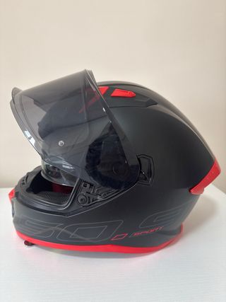 Casco de moto Givi 50.9 sport negro y rojo